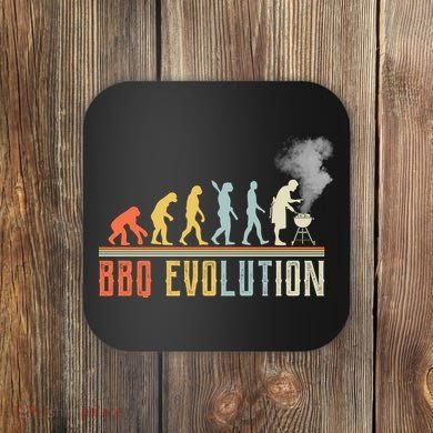 BBQ Barbecue Evolution Retro Vintage Coaster