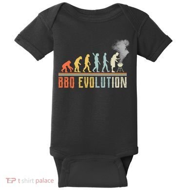 BBQ Barbecue Evolution Retro Vintage Baby Bodysuit