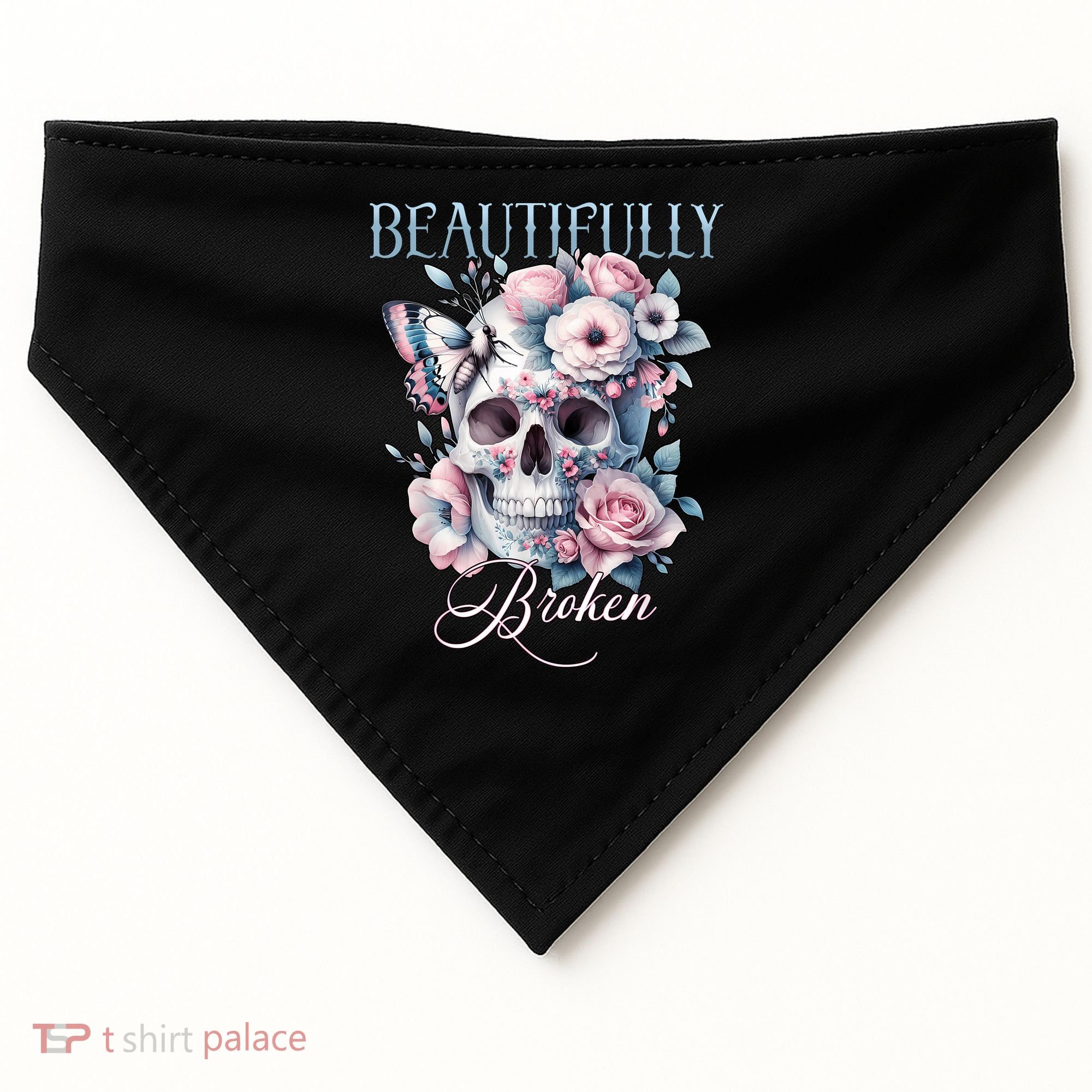 Beautifully Broken Funny Distressed Meme Christian Quote USA-Made Doggie Bandana