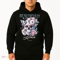 Beautifully Broken Funny Distressed Meme Christian Quote Hoodie thumb 2