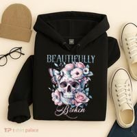Beautifully Broken Funny Distressed Meme Christian Quote Hoodie thumb 4