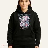 Beautifully Broken Funny Distressed Meme Christian Quote Hoodie thumb 5