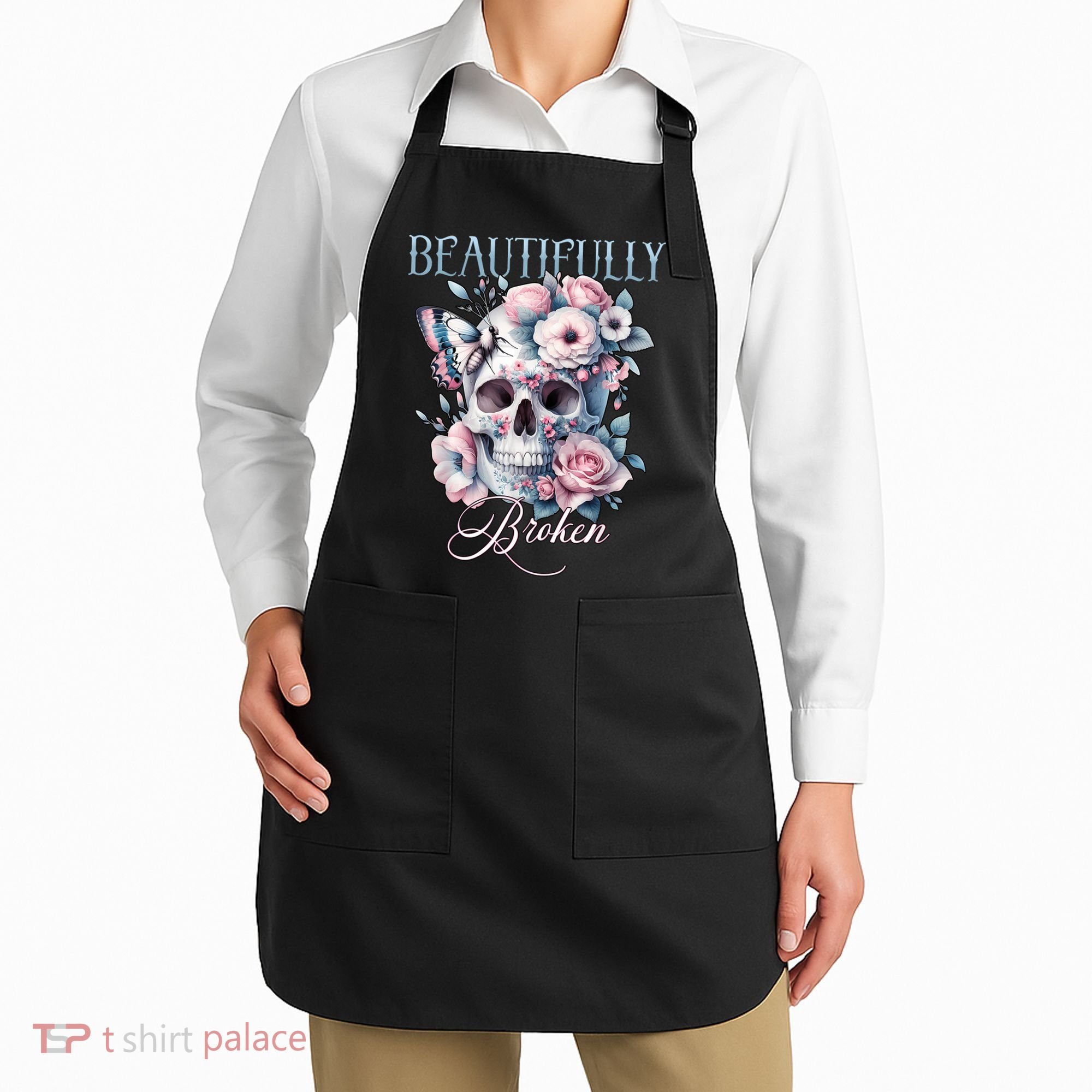 Beautifully Broken Funny Distressed Meme Christian Quote Apron