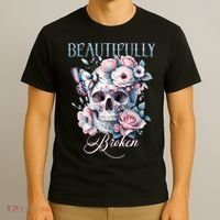 Beautifully Broken Funny Distressed Meme Christian Quote T-Shirt thumb 3