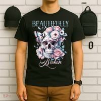 Beautifully Broken Funny Distressed Meme Christian Quote T-Shirt thumb 6