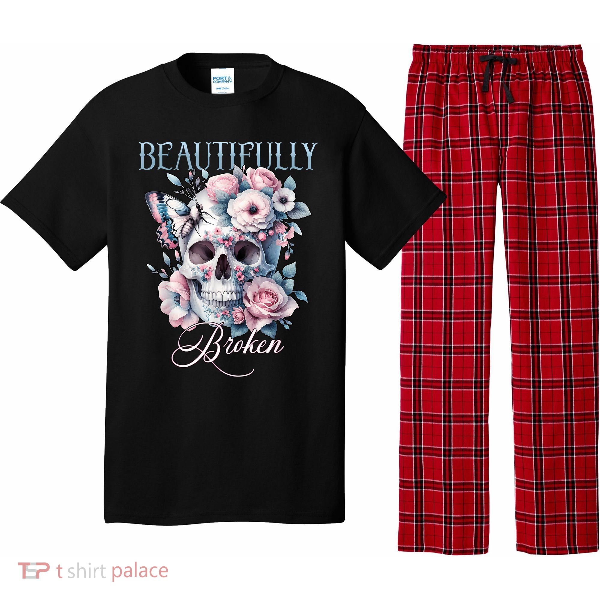 Beautifully Broken Funny Distressed Meme Christian Quote Pajama Set