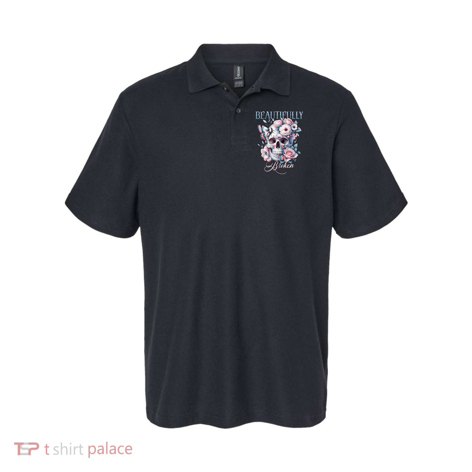 Beautifully Broken Funny Distressed Meme Christian Quote Polo