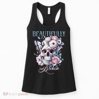 Beautifully Broken Funny Distressed Meme Christian Quote Women's Tank Top thumb 0