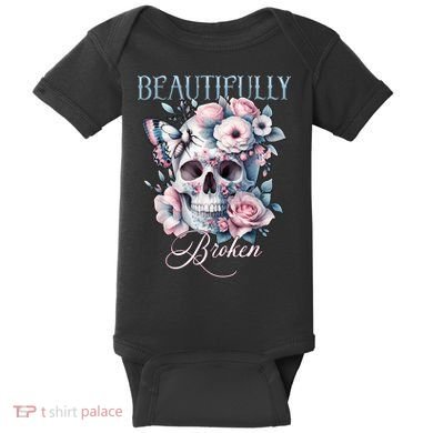 Beautifully Broken Funny Distressed Meme Christian Quote Baby Bodysuit