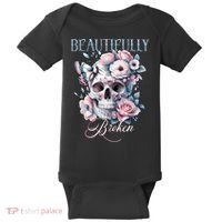 Beautifully Broken Funny Distressed Meme Christian Quote Baby Bodysuit thumb 0