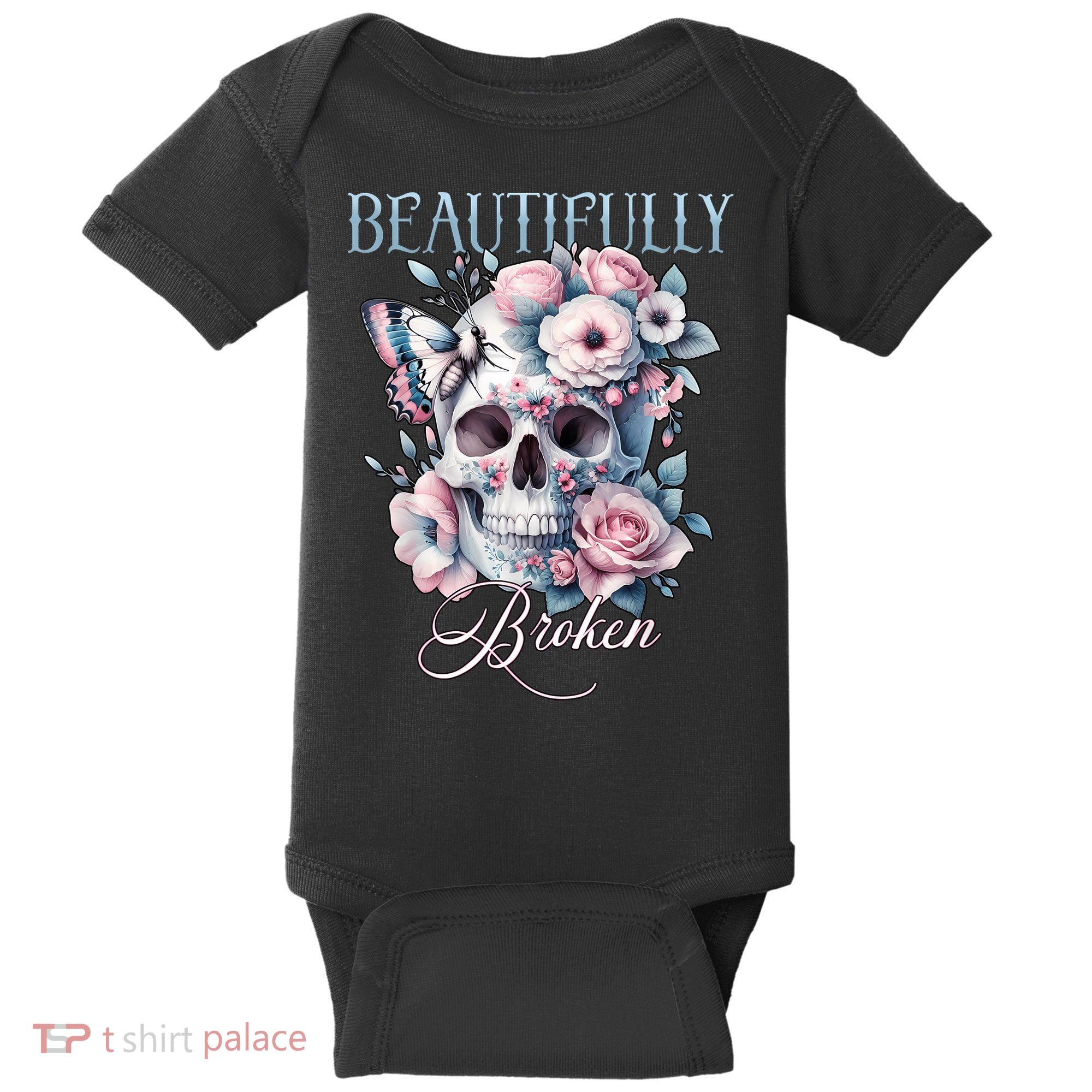 Beautifully Broken Funny Distressed Meme Christian Quote Baby Bodysuit