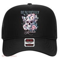 Beautifully Broken Funny Distressed Meme Christian Quote Hat thumb 0