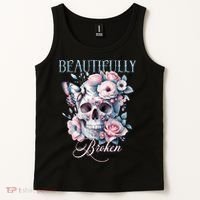 Beautifully Broken Funny Distressed Meme Christian Quote Tank Top thumb 2