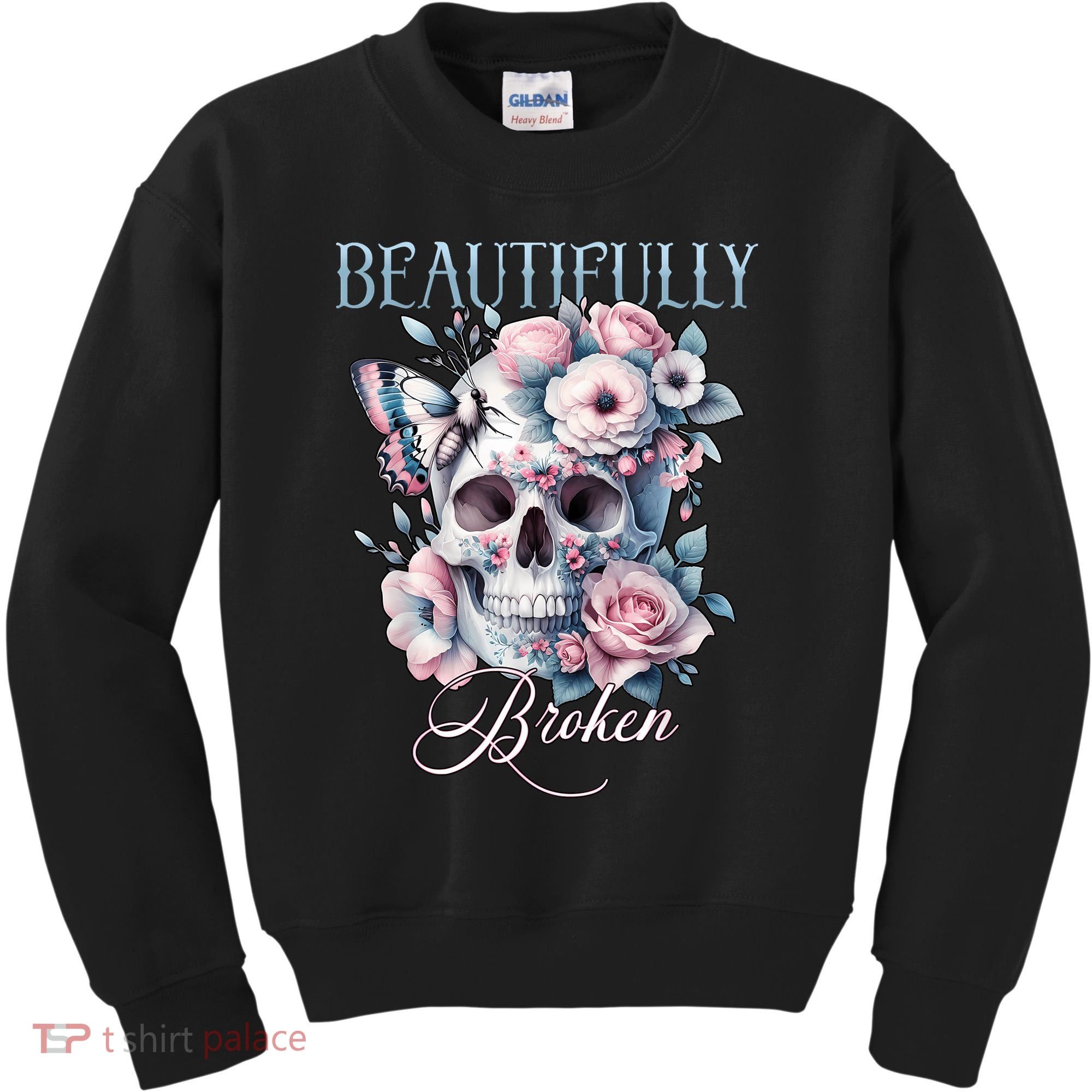 Beautifully Broken Funny Distressed Meme Christian Quote Kids Sweatshirt
