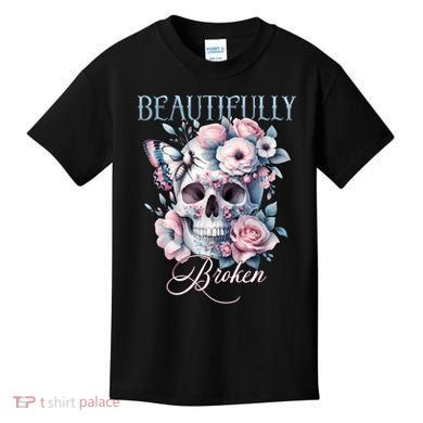 Beautifully Broken Funny Distressed Meme Christian Quote Kids T-Shirt