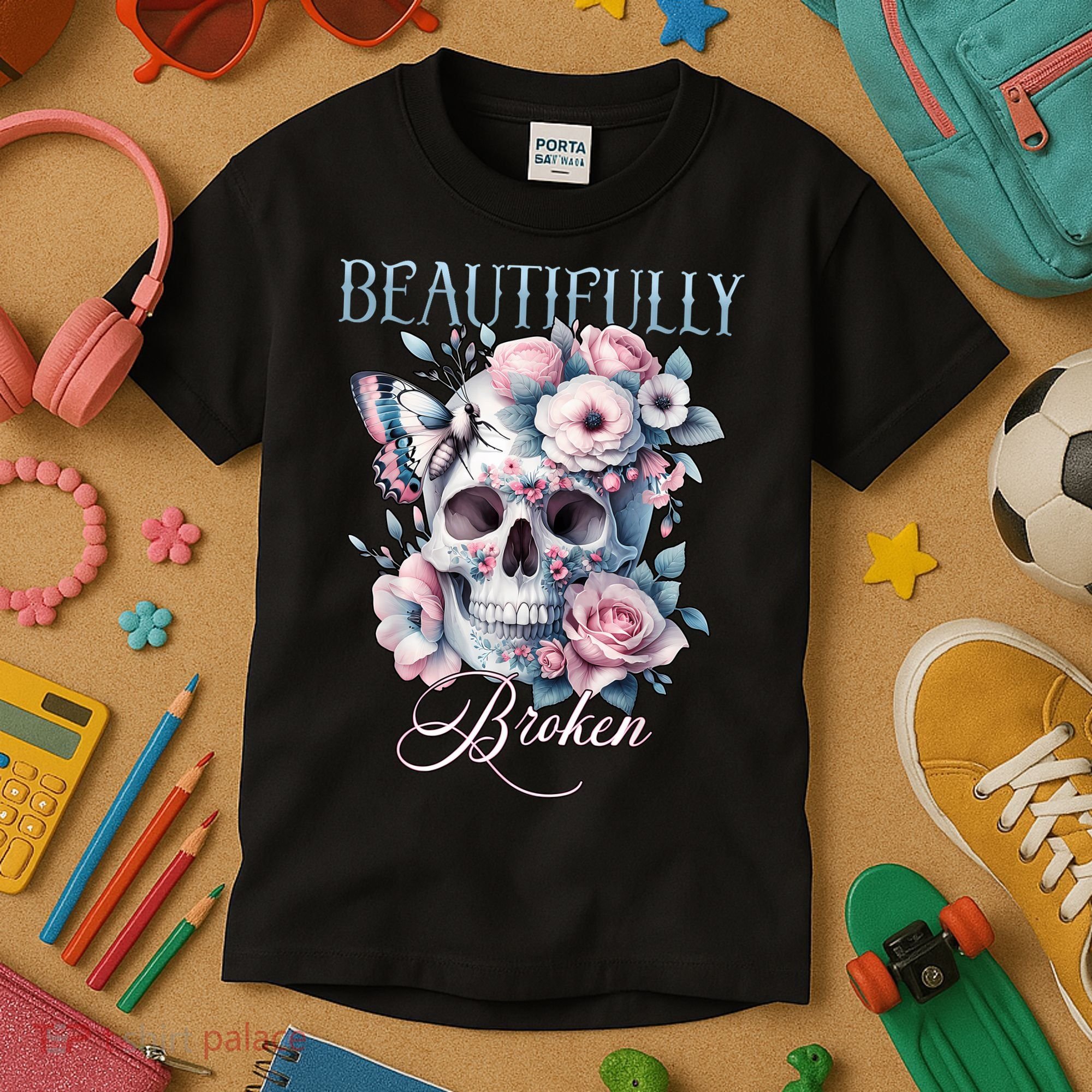 Beautifully Broken Funny Distressed Meme Christian Quote Kids T-Shirt