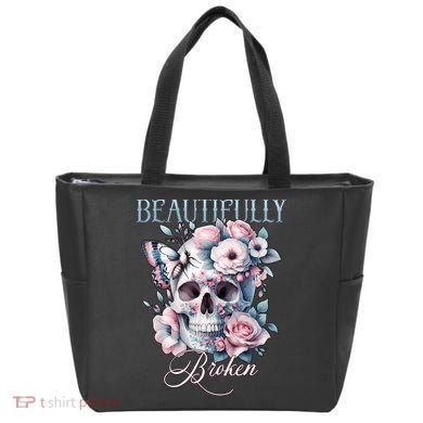 Beautifully Broken Funny Distressed Meme Christian Quote Tote Bag