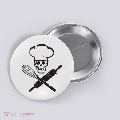 Badass Baker Funny Baking I Love Baking Humor Tee Button