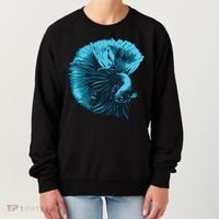 Blue Betta Fish And Siamese Fighting Fish Aquarium Owner Funny Gift Women's Sweatshirt thumb 0