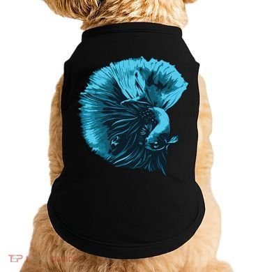 Blue Betta Fish And Siamese Fighting Fish Aquarium Owner Funny Gift Doggie Tank