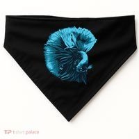Blue Betta Fish And Siamese Fighting Fish Aquarium Owner Funny Gift USA-Made Doggie Bandana thumb 0