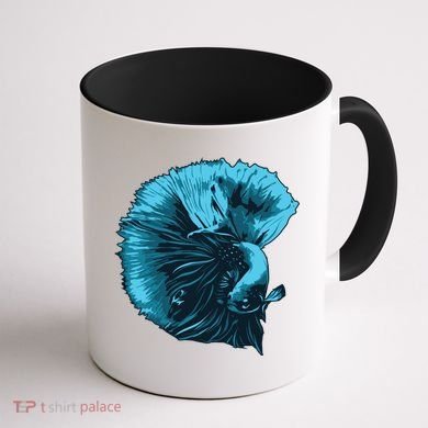 Blue Betta Fish And Siamese Fighting Fish Aquarium Owner Funny Gift Coffee Mug back