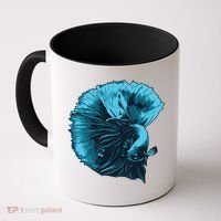 Blue Betta Fish And Siamese Fighting Fish Aquarium Owner Funny Gift Coffee Mug thumb 0