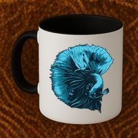 Blue Betta Fish And Siamese Fighting Fish Aquarium Owner Funny Gift Coffee Mug thumb 2