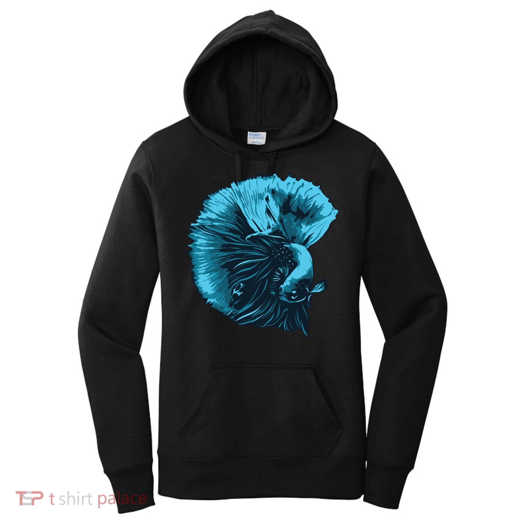 Blue Betta Fish And Siamese Fighting Fish Aquarium Owner Funny Gift Women's Hoodie