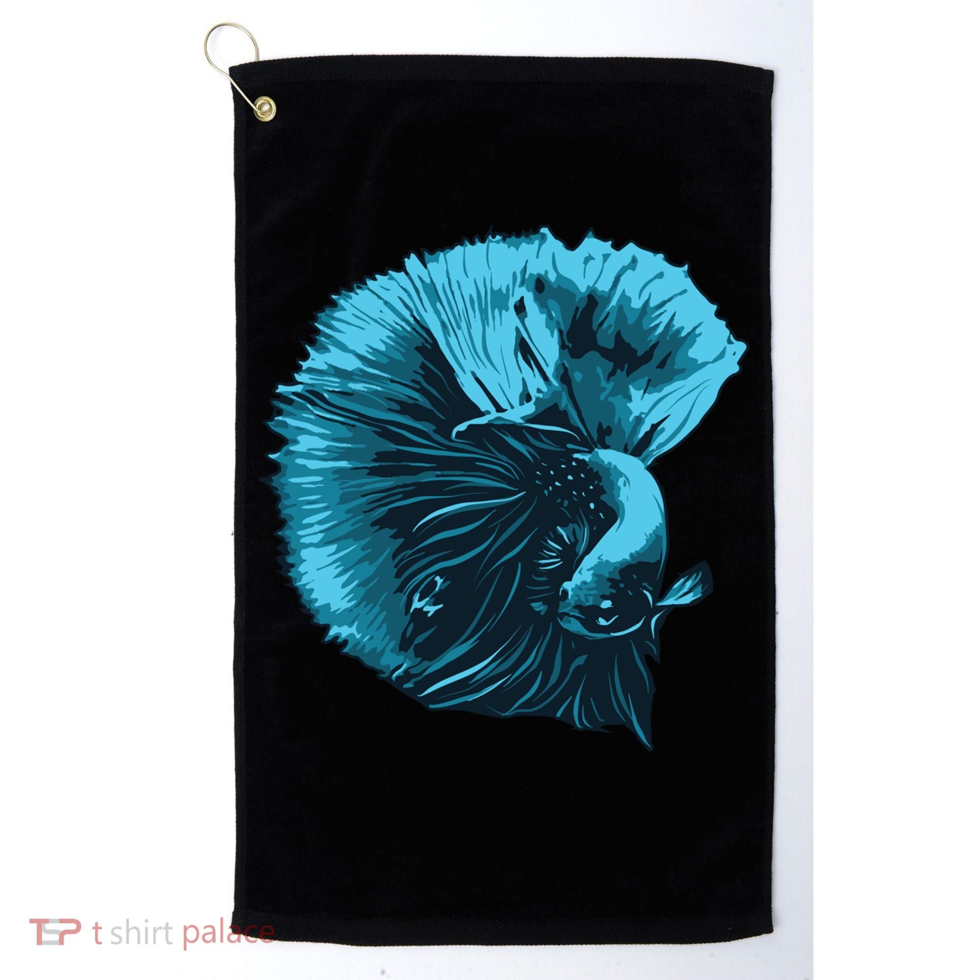 Blue Betta Fish And Siamese Fighting Fish Aquarium Owner Funny Gift Golf Towel