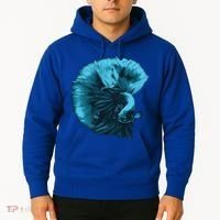 Blue Betta Fish And Siamese Fighting Fish Aquarium Owner Funny Gift Hoodie thumb 2