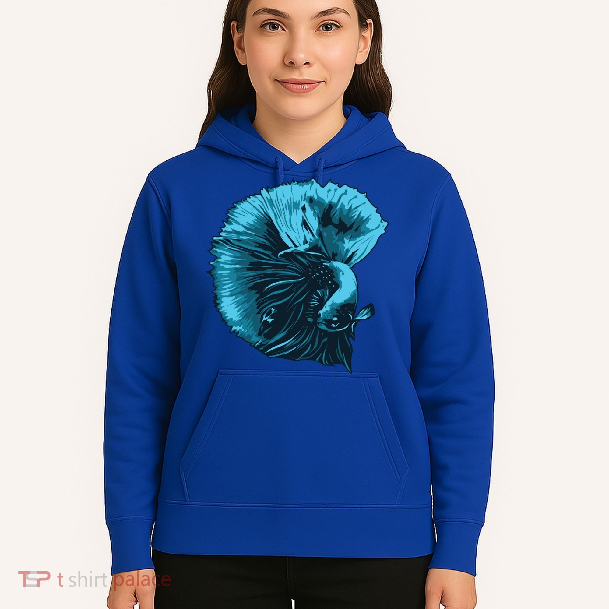 Blue Betta Fish And Siamese Fighting Fish Aquarium Owner Funny Gift Hoodie