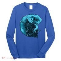 Blue Betta Fish And Siamese Fighting Fish Aquarium Owner Funny Gift Long Sleeve Shirt thumb 0
