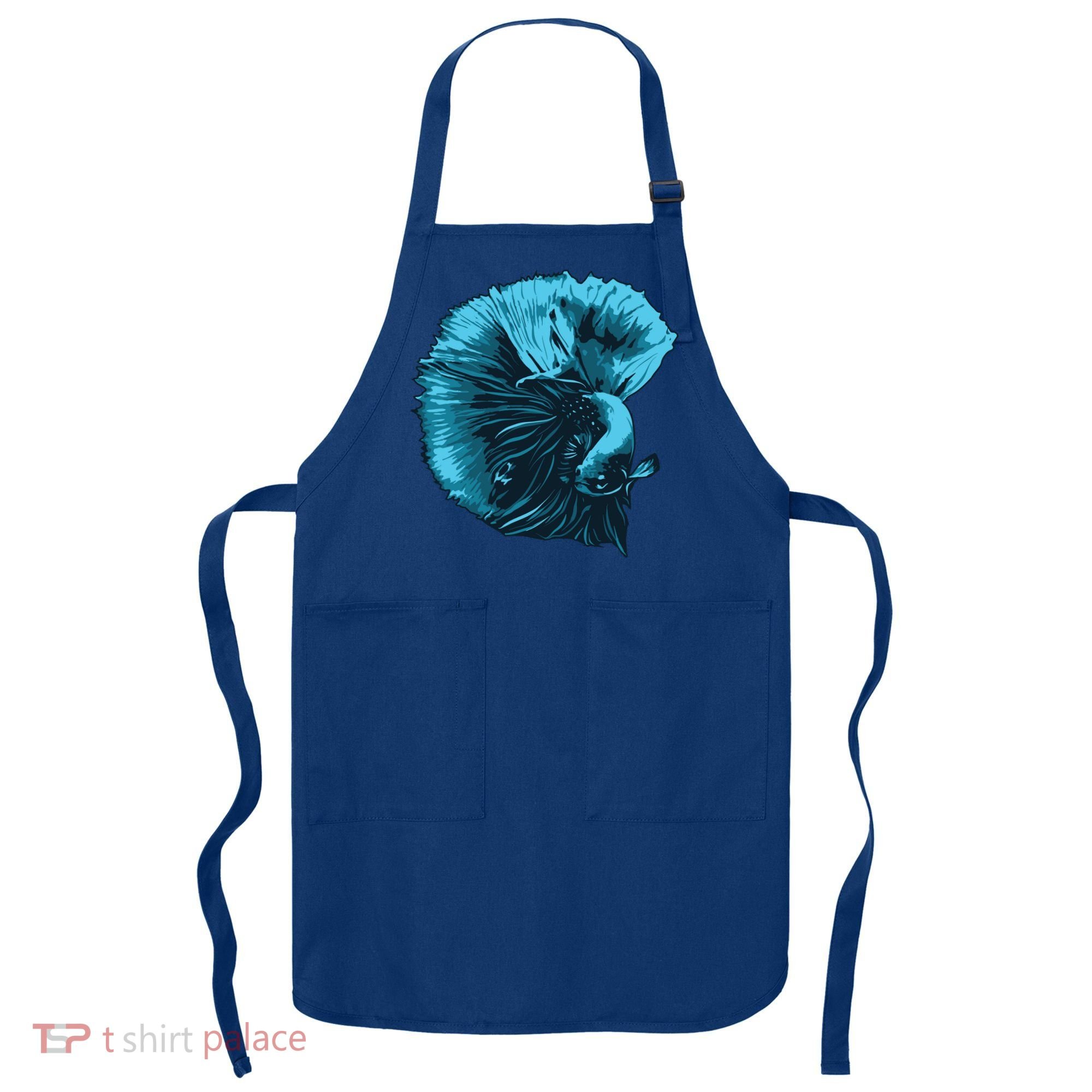 Blue Betta Fish And Siamese Fighting Fish Aquarium Owner Funny Gift Apron