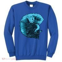 Blue Betta Fish And Siamese Fighting Fish Aquarium Owner Funny Gift Sweatshirt thumb 0