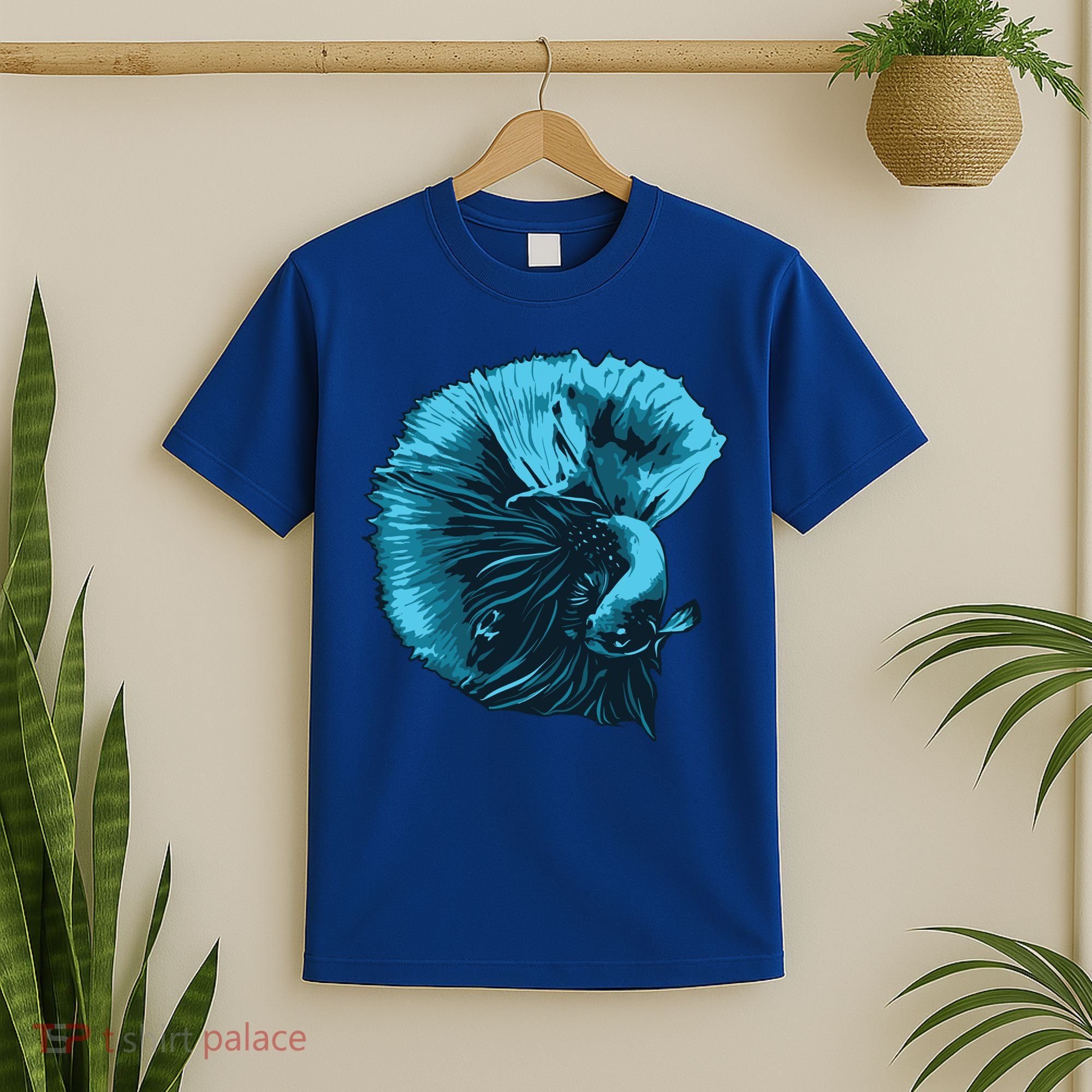 Blue Betta Fish And Siamese Fighting Fish Aquarium Owner Funny Gift T-Shirt