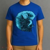Blue Betta Fish And Siamese Fighting Fish Aquarium Owner Funny Gift T-Shirt thumb 3