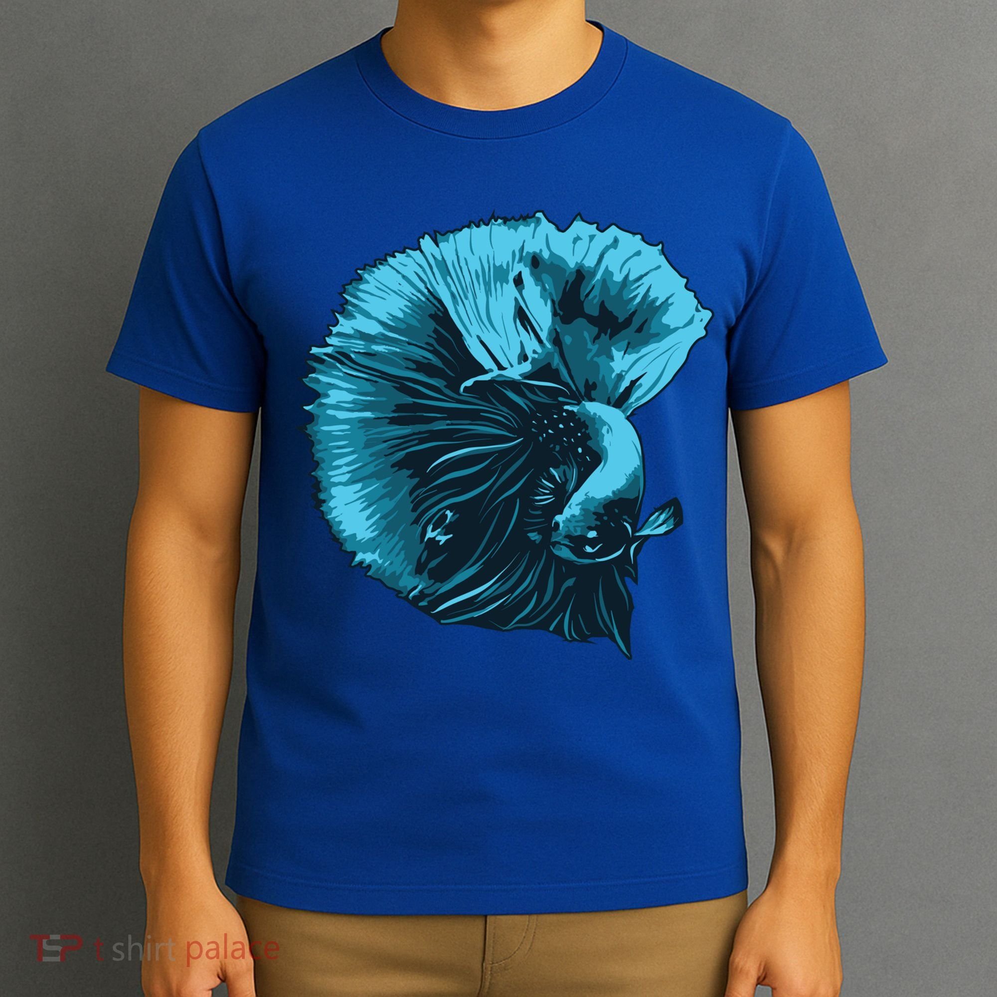 Blue Betta Fish And Siamese Fighting Fish Aquarium Owner Funny Gift T-Shirt