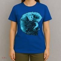 Blue Betta Fish And Siamese Fighting Fish Aquarium Owner Funny Gift T-Shirt thumb 4