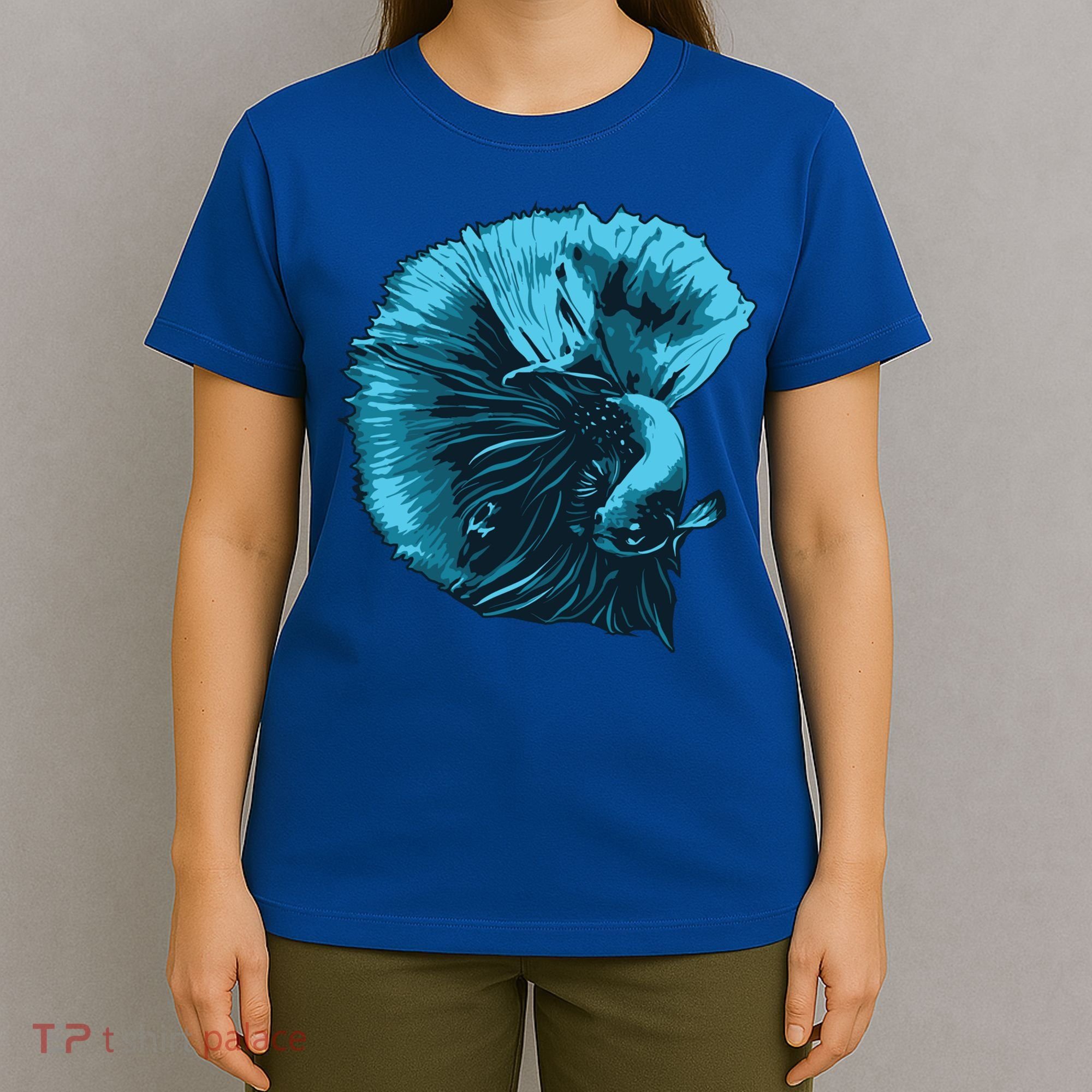 Blue Betta Fish And Siamese Fighting Fish Aquarium Owner Funny Gift T-Shirt
