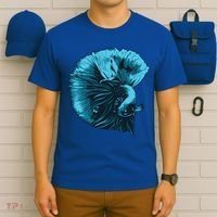 Blue Betta Fish And Siamese Fighting Fish Aquarium Owner Funny Gift T-Shirt thumb 6