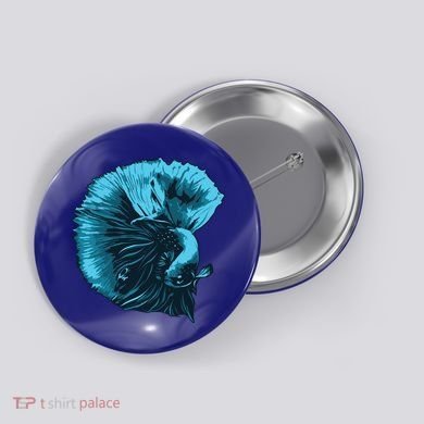 Blue Betta Fish And Siamese Fighting Fish Aquarium Owner Funny Gift Button