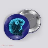 Blue Betta Fish And Siamese Fighting Fish Aquarium Owner Funny Gift Button thumb 0
