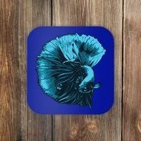 Blue Betta Fish And Siamese Fighting Fish Aquarium Owner Funny Gift Coaster thumb 0