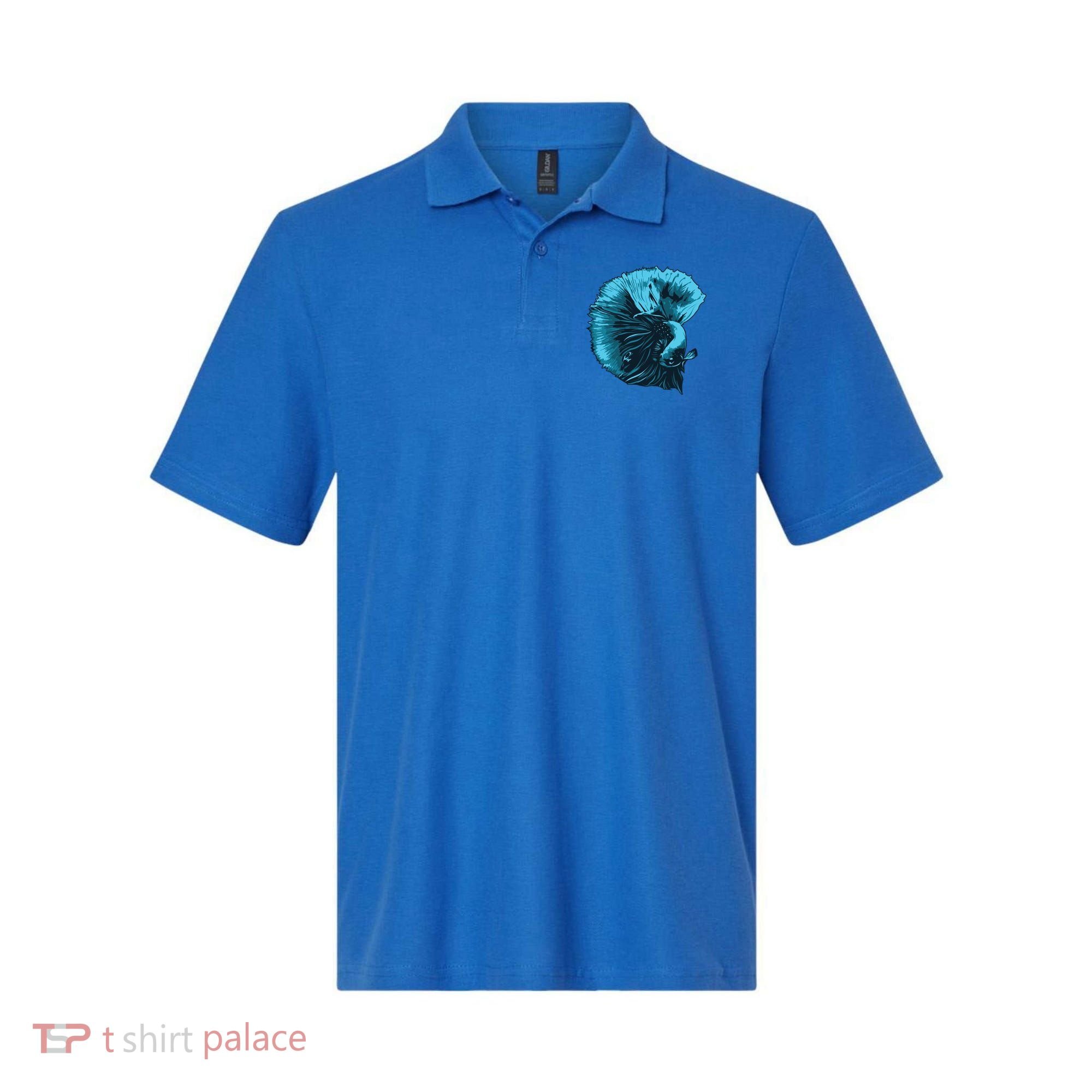 Blue Betta Fish And Siamese Fighting Fish Aquarium Owner Funny Gift Polo