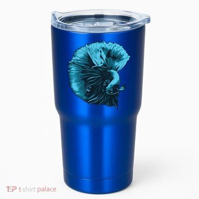 Blue Betta Fish And Siamese Fighting Fish Aquarium Owner Funny Gift Tumbler