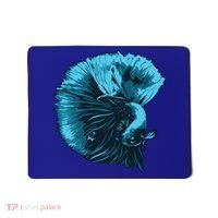 Blue Betta Fish And Siamese Fighting Fish Aquarium Owner Funny Gift Mousepad thumb 0