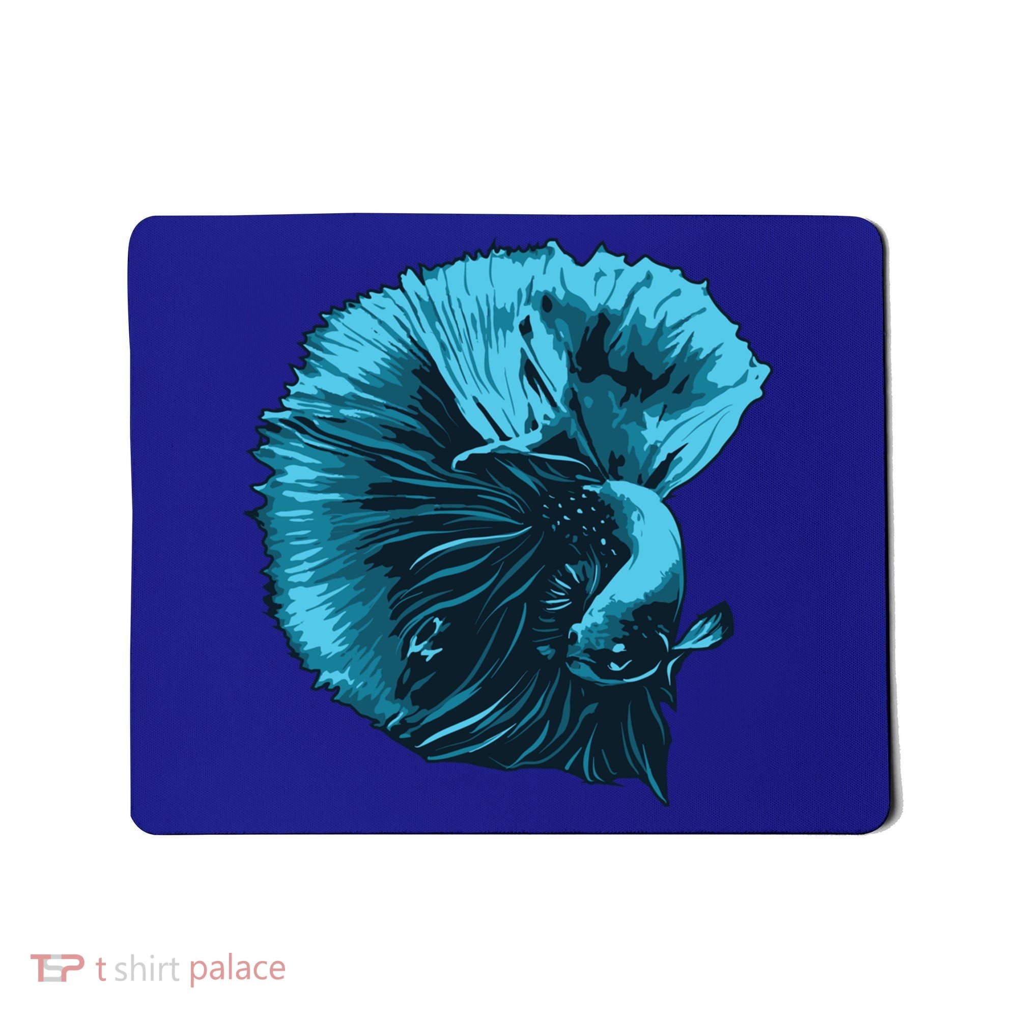Blue Betta Fish And Siamese Fighting Fish Aquarium Owner Funny Gift Mousepad