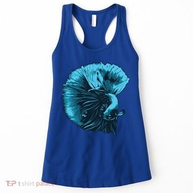 Blue Betta Fish And Siamese Fighting Fish Aquarium Owner Funny Gift Women's Tank Top