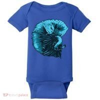 Blue Betta Fish And Siamese Fighting Fish Aquarium Owner Funny Gift Baby Bodysuit thumb 0